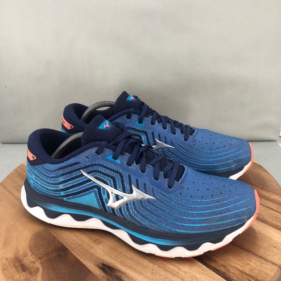 Mizuno Wave Horizon 06 Mens Running Shoes Blue Silver Size 11.5 Cushion Comfort - Picture 1 of 8